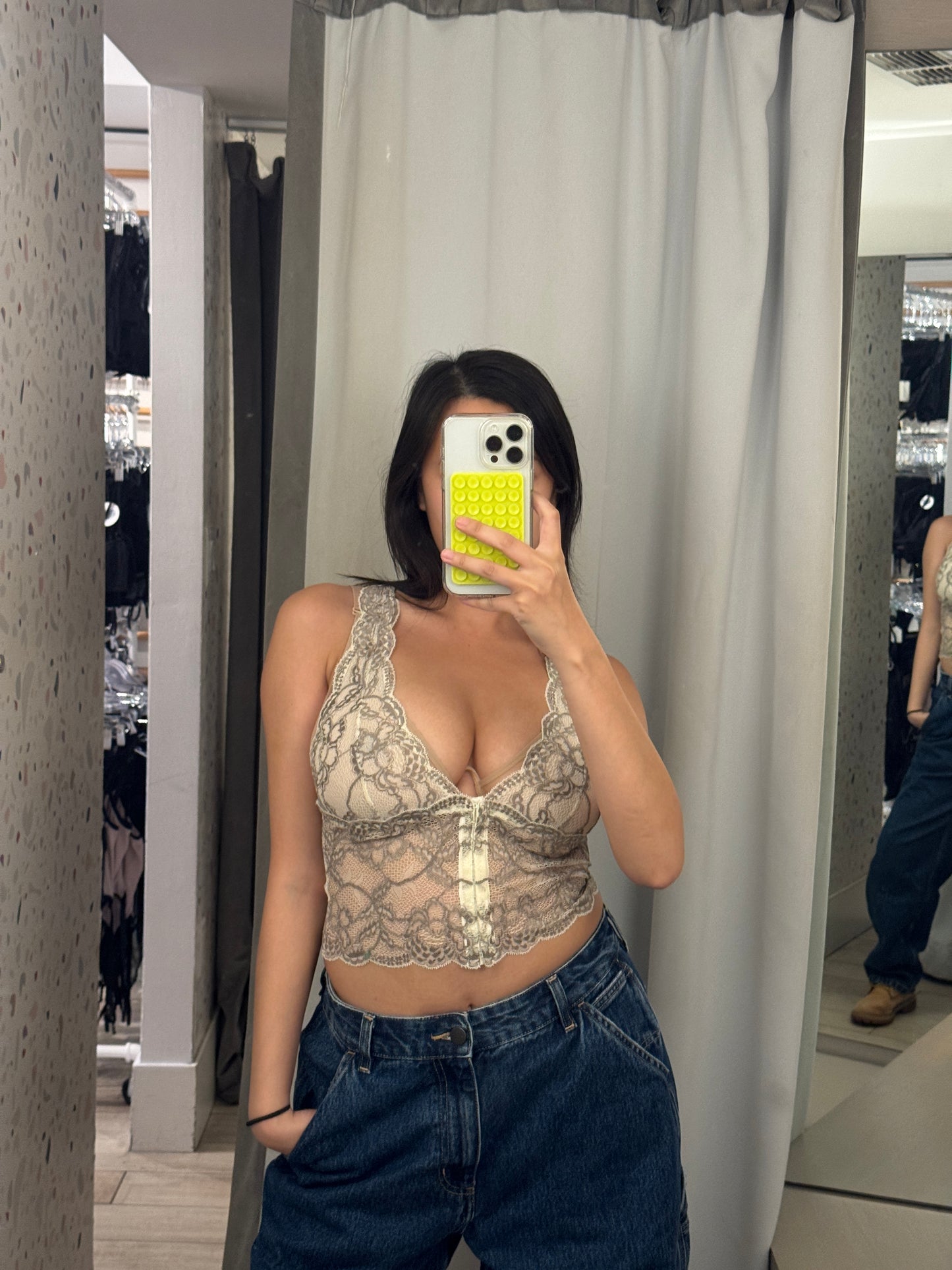 Clo: Fortuna Lace Racerback Vest - White Storm