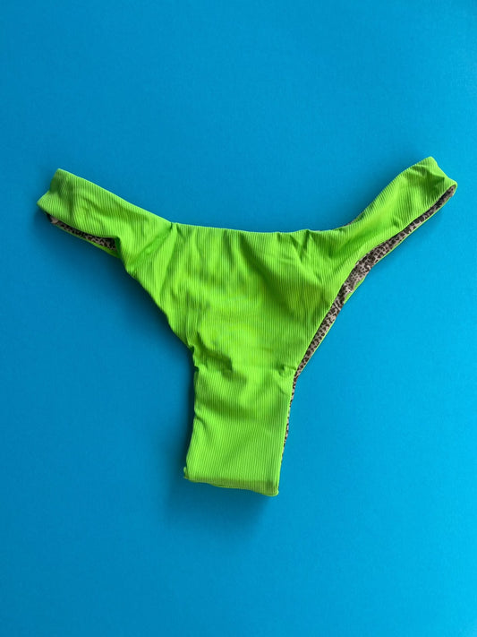 Acacia: Oslo Thong Bikini Bottom - Matcha Ribbed