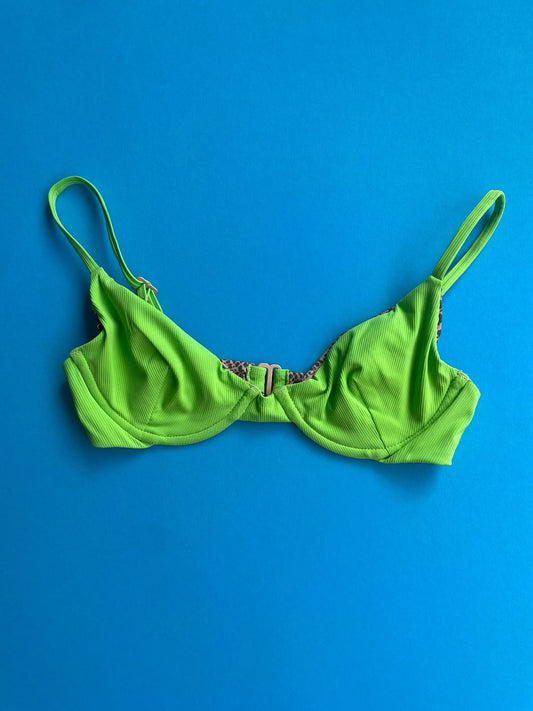 Acacia: Manhattan Underwire Bikini Top - Matcha Ribbed
