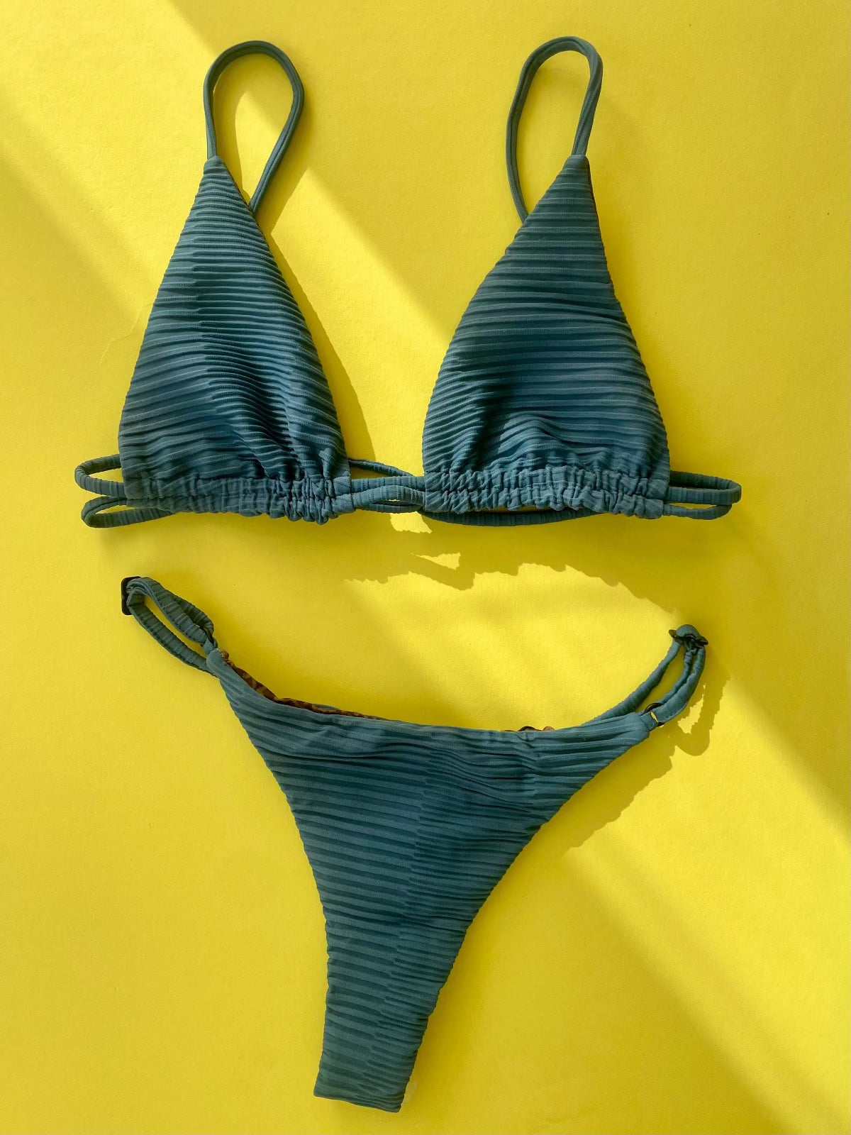 Acacia: Gigi Ribbed Bikini Top - Horizon