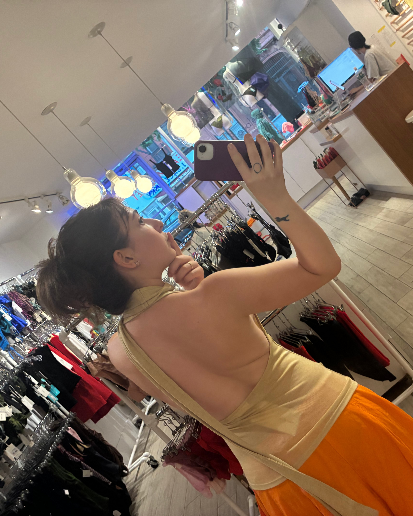 Belle Anna: Duo Scarved Top - Yellow