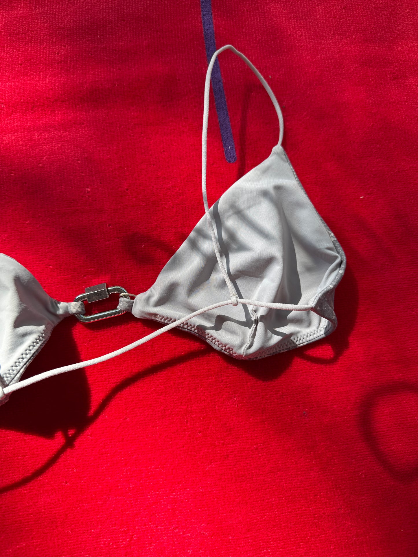 Ziah: Hardware Skimpy Triangle Bikini Top - Ash Python