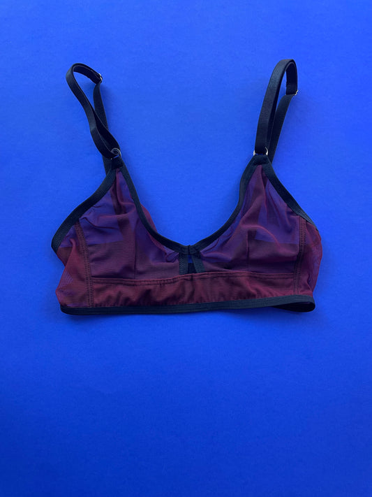 Bully Boy: Brick Keyhole Wireless Bra - Wine/Maroon