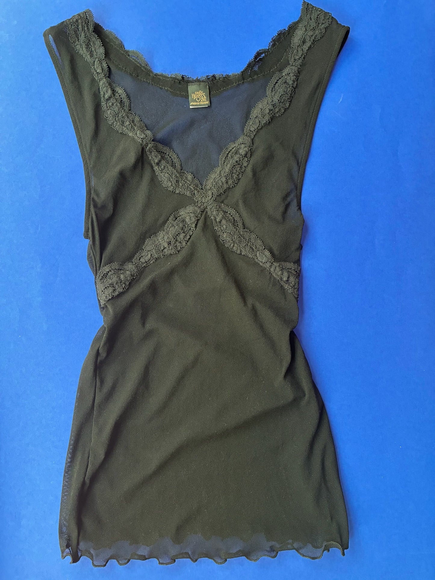 Only Hearts: Tulle with Lace Empire Tank - Black