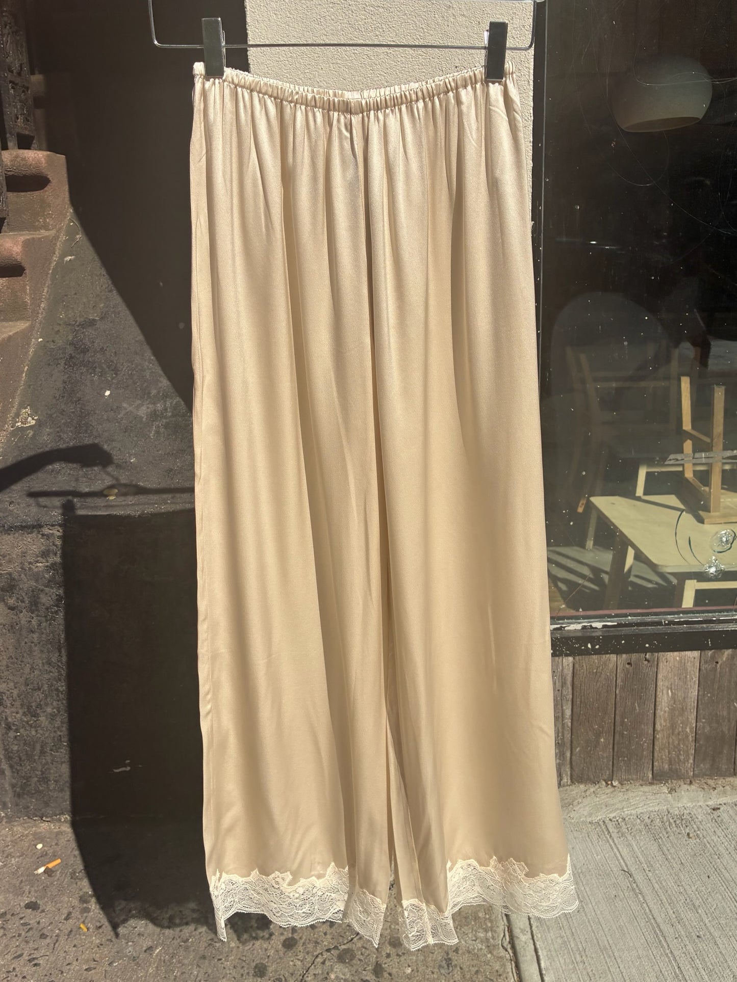 Only Hearts: Silk Charmeuse Pant - Vintage Ivory