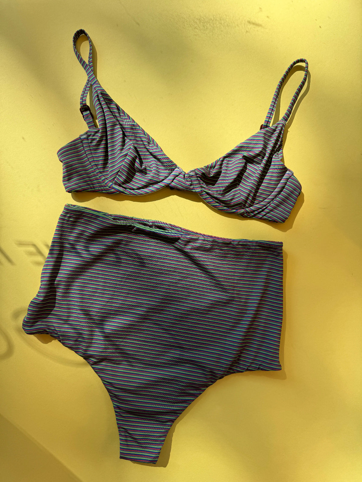 Acacia: Seychelles High-Waisted Bikini Bottom - Billie Stripe