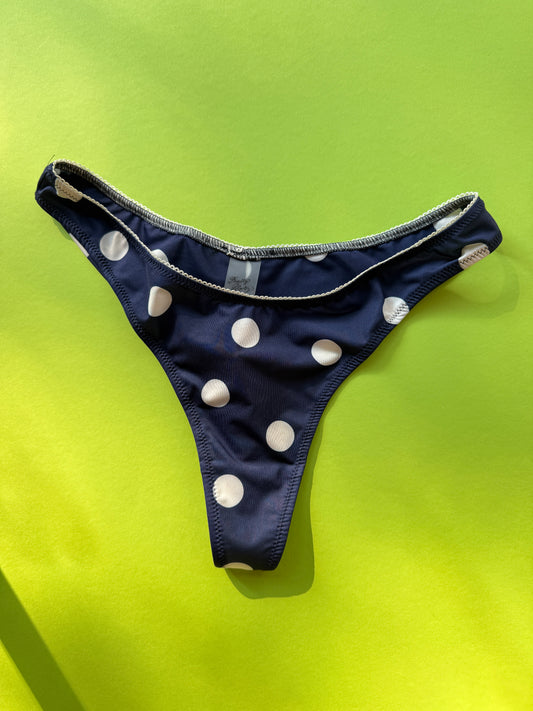 Fruity Booty: Polka Thong - Navy/White