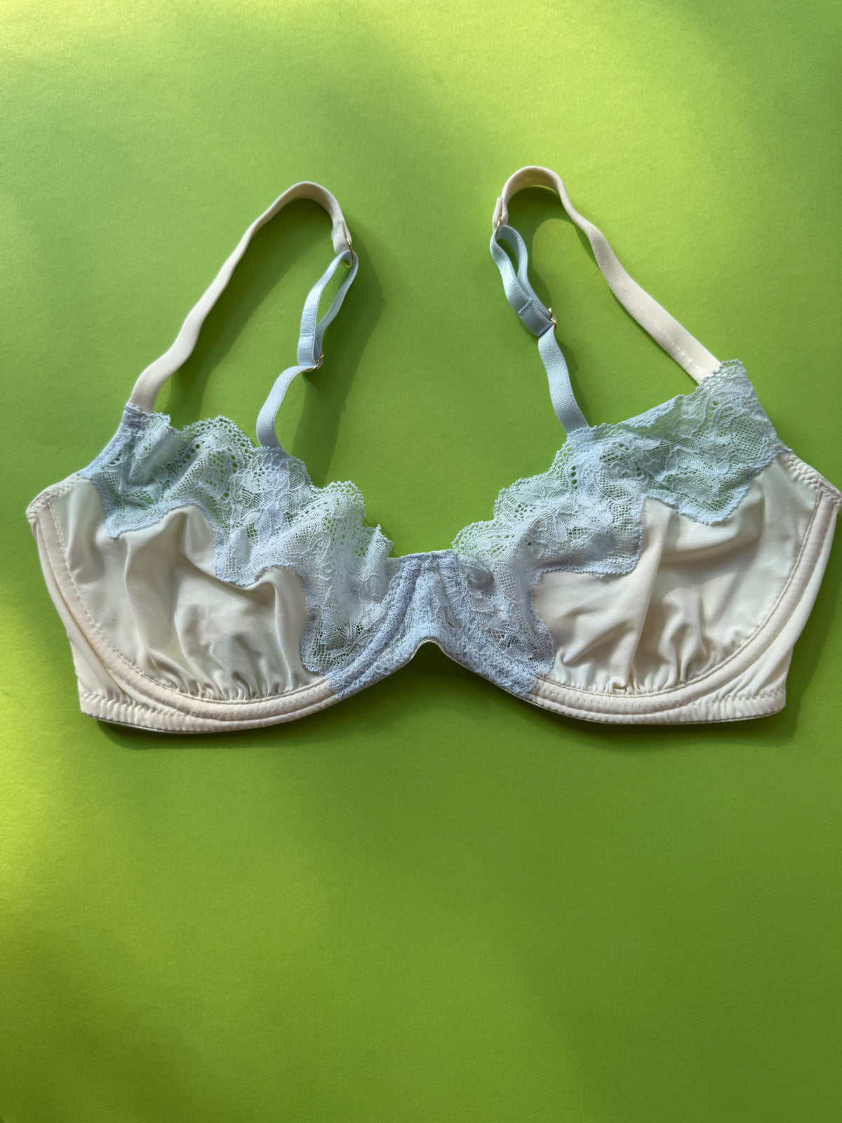 Fruity Booty: Lacie Micro Lace Underwire Bra - Ivory/Blue