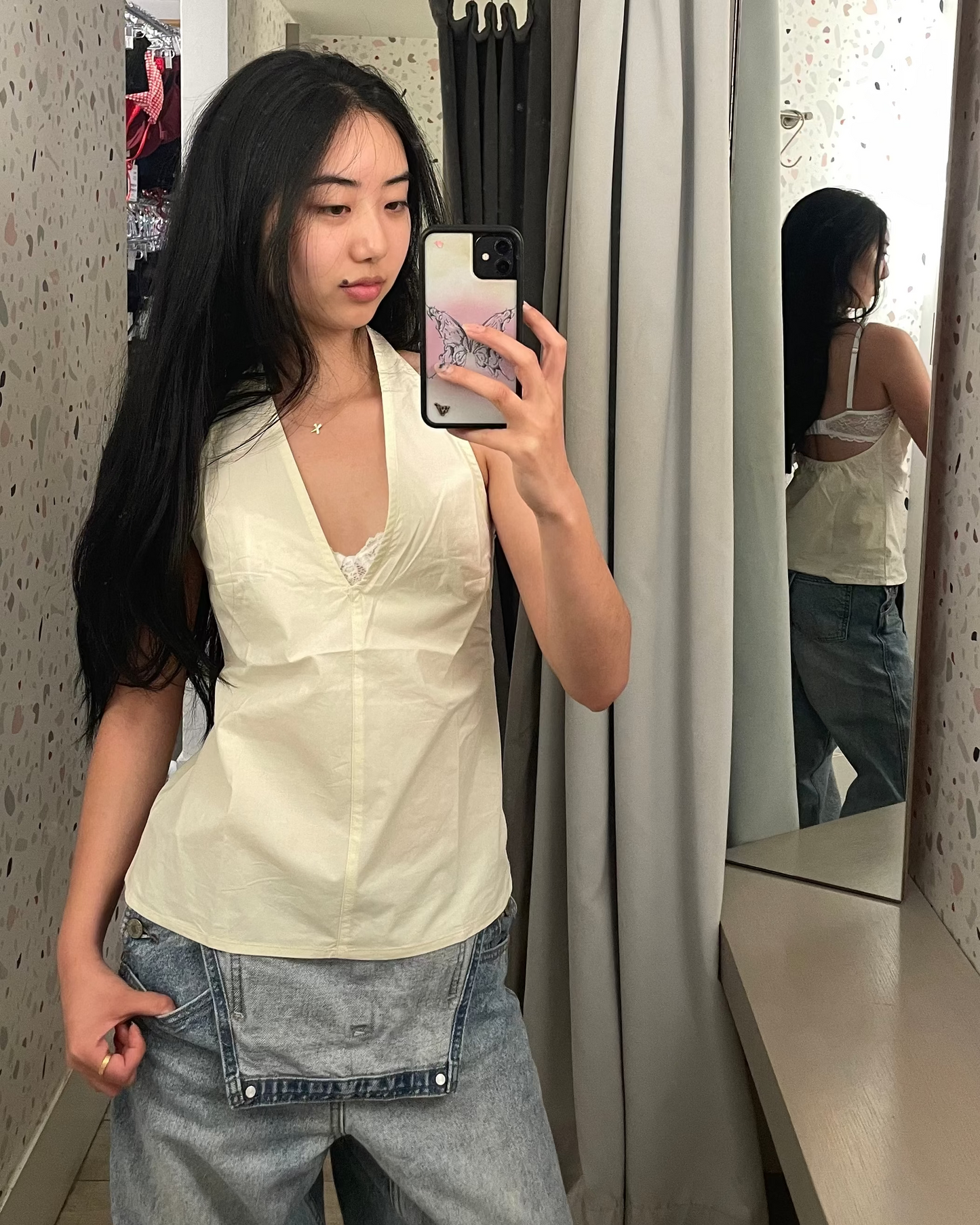 Belle Anna: Posie Halter Top - Butter