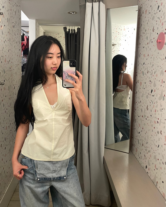 Belle Anna: Posie Halter Top - Butter