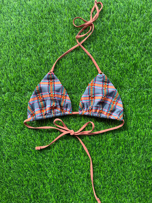Caro Luna: Barbara Triangle Bikini Top - Rainbow