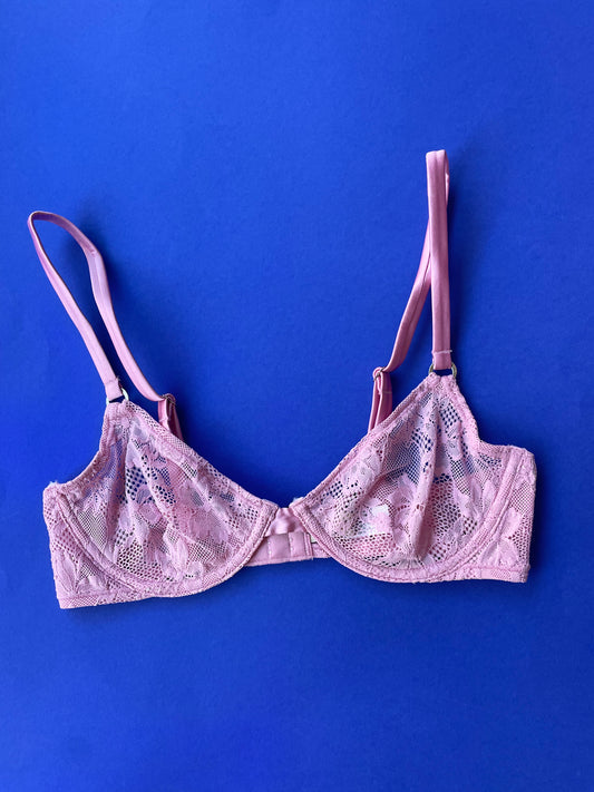 Fleur du Mal: Le Stretch Lace Demi Bra - Bisou