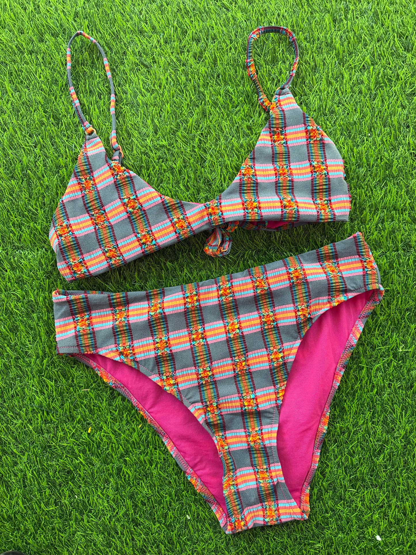 Caro Luna: Belen Mid Rise Bikini Bottom - Rainbow