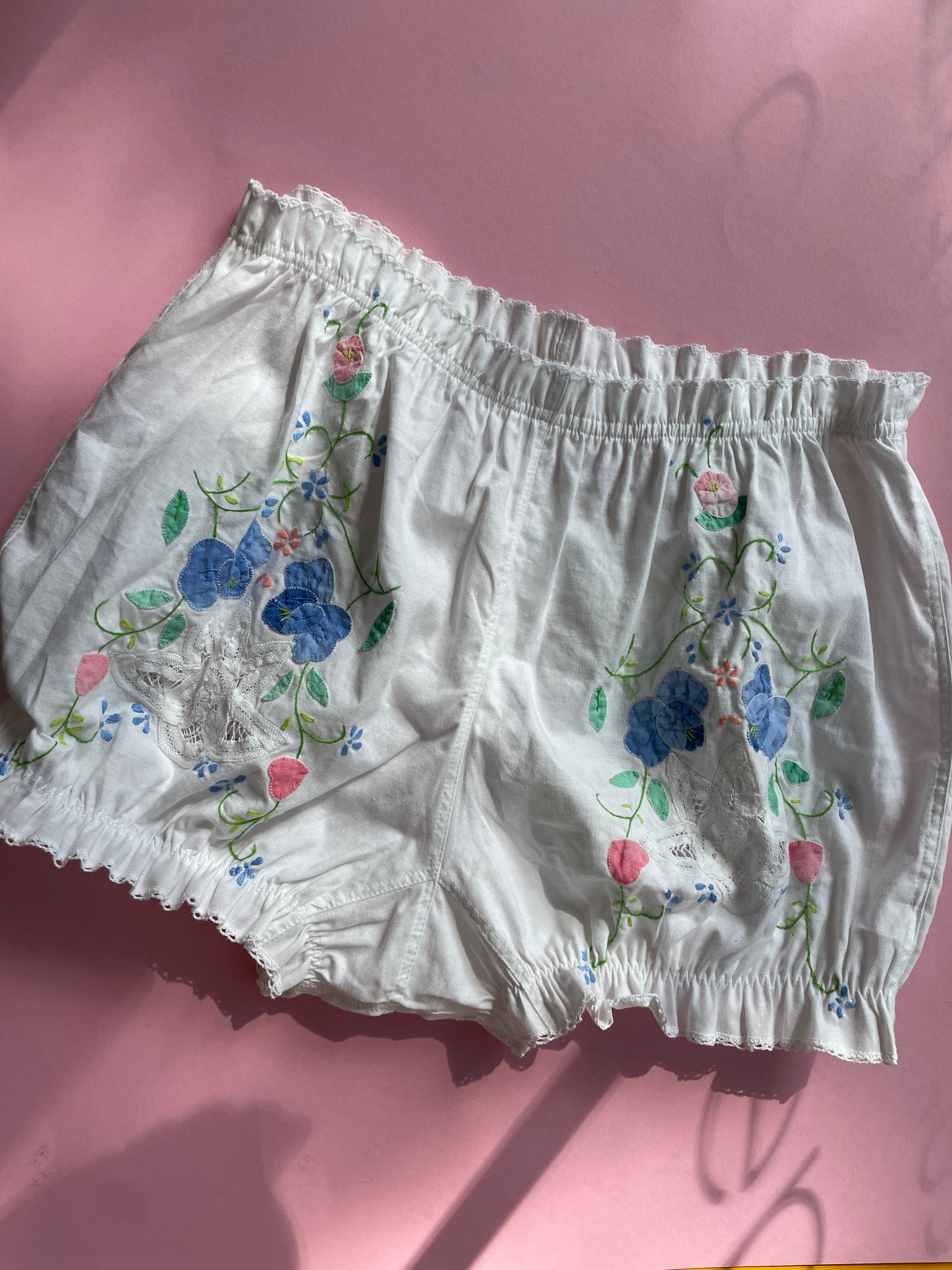 Pretties: Tea Towel Bloomers - White/Blue