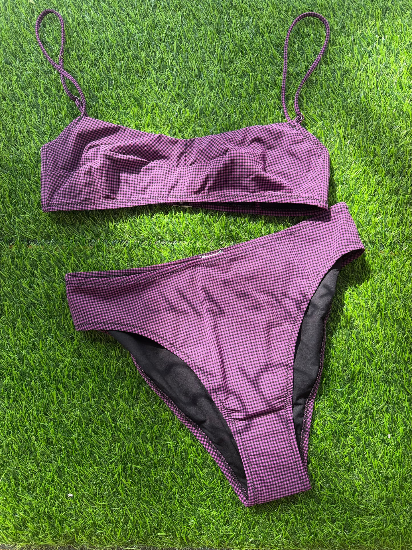 Pale: Cosima Bandeau Bikini Top - Vichy Lilac