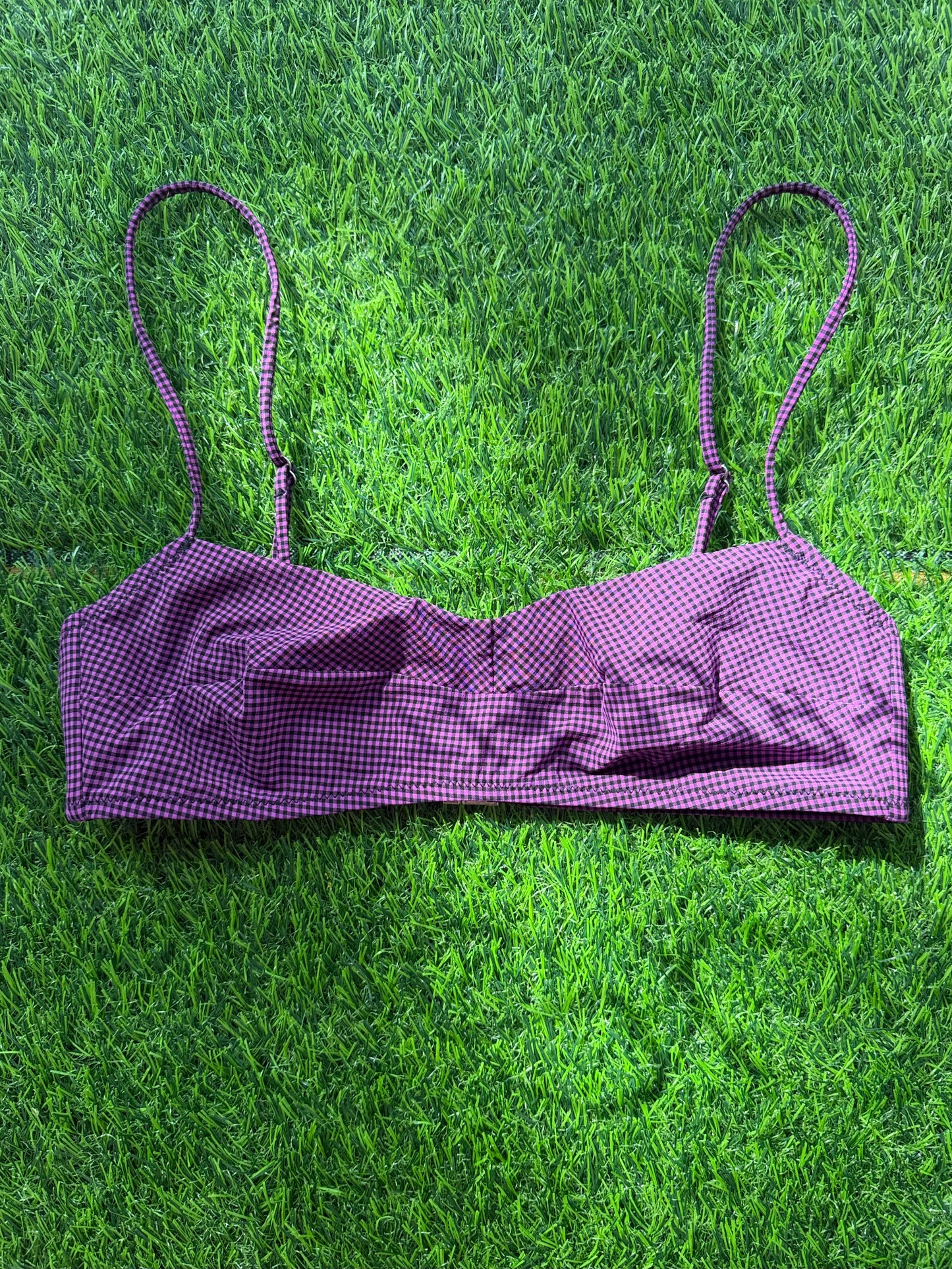 Pale: Cosima Bandeau Bikini Top - Vichy Lilac