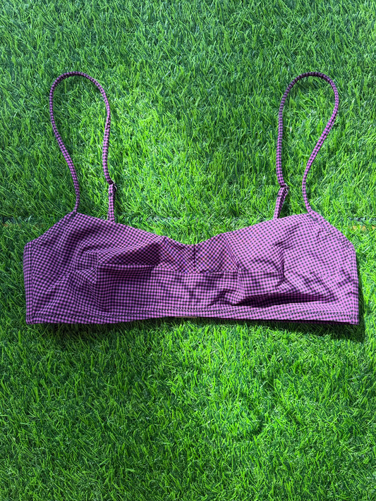 Pale: Cosima Bandeau Bikini Top - Vichy Lilac