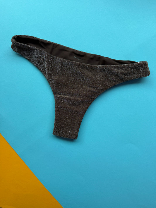 Mikoh: Papara Minimal Bikini Bottom - Lurex Chocolate