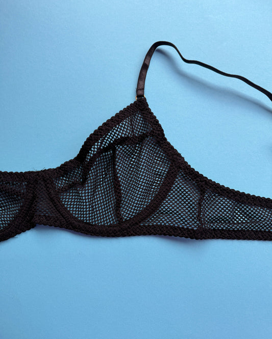 KissKill: Tatiana Fishnet Bra - Black