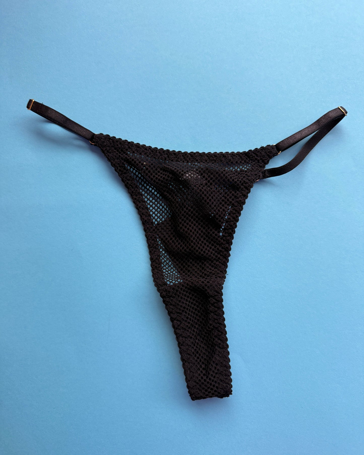 KissKill: Tatiana Adjustable Fishnet Thong - Black