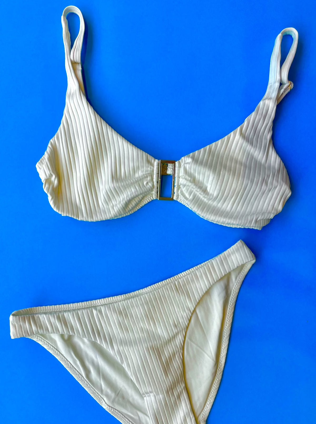Melissa Odabash: Bel Air Hidden Underwire Bikini Top - White Ribbed