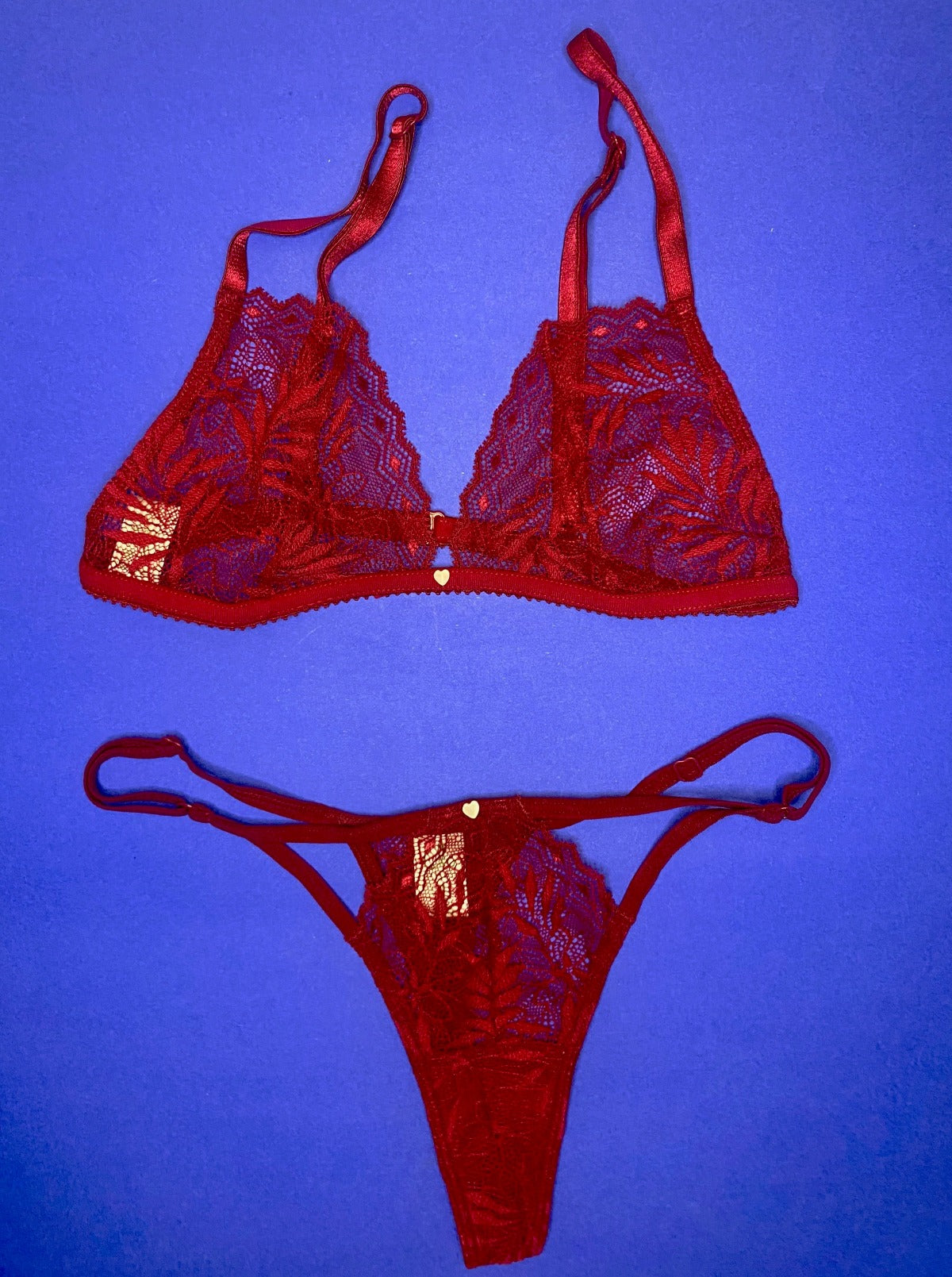 Clo: Selva Lace Adjustable Thong - Rumba Red