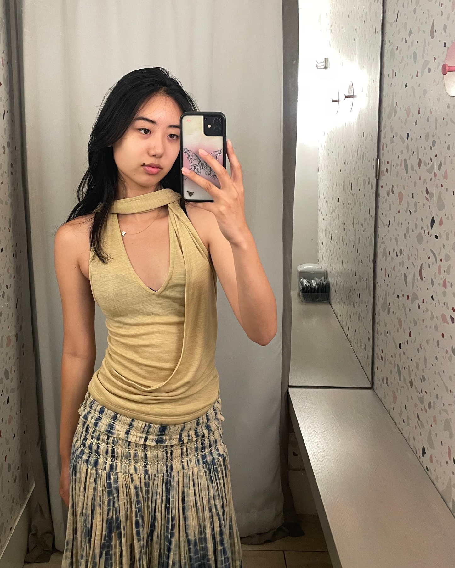Belle Anna: Duo Scarved Top - Yellow