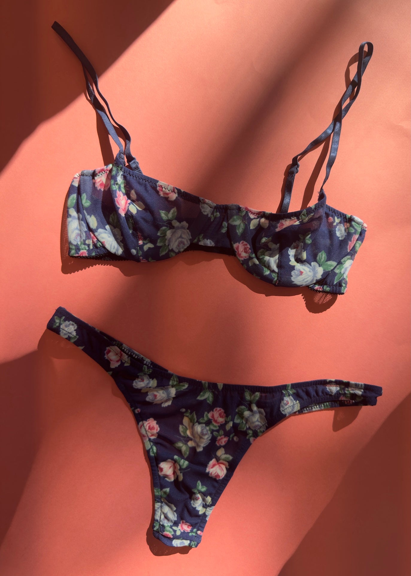 Only Hearts: In Bloom Underwire Mesh Bra - Blu Rose