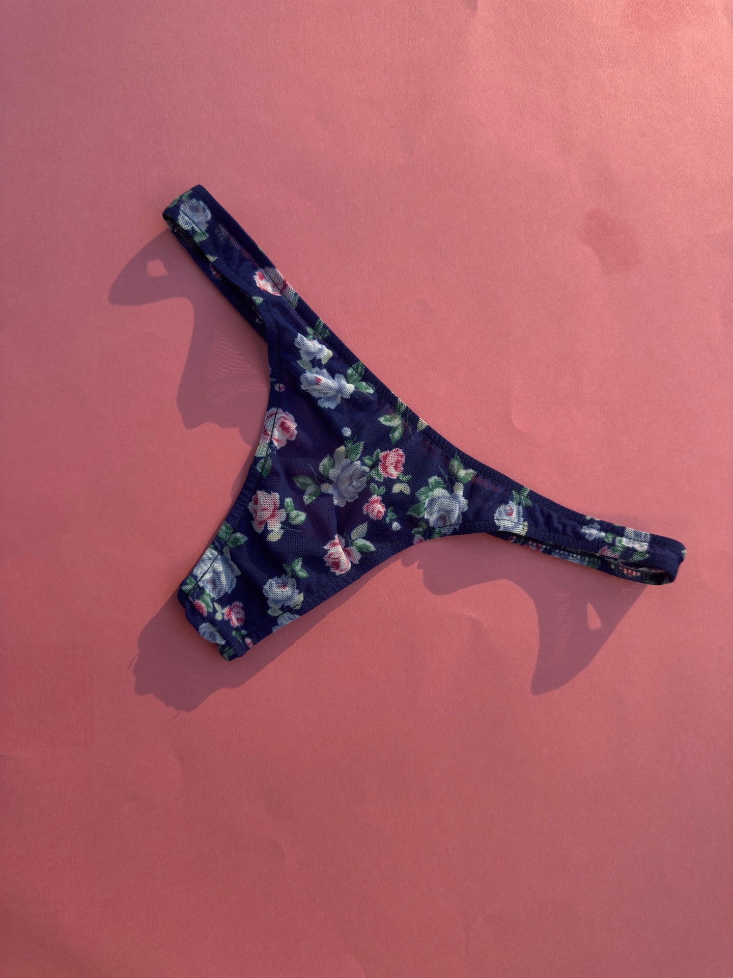 Only Hearts: In Bloom Vintage Mesh Thong - Blu Rose