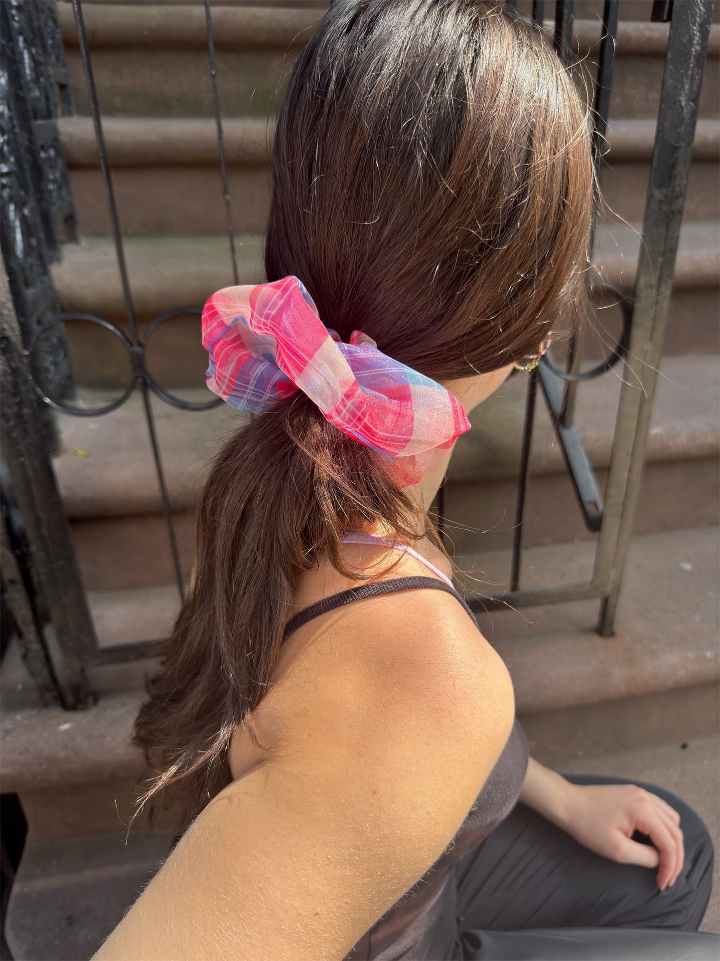 Izabel: Printed Tulle Scrunchie