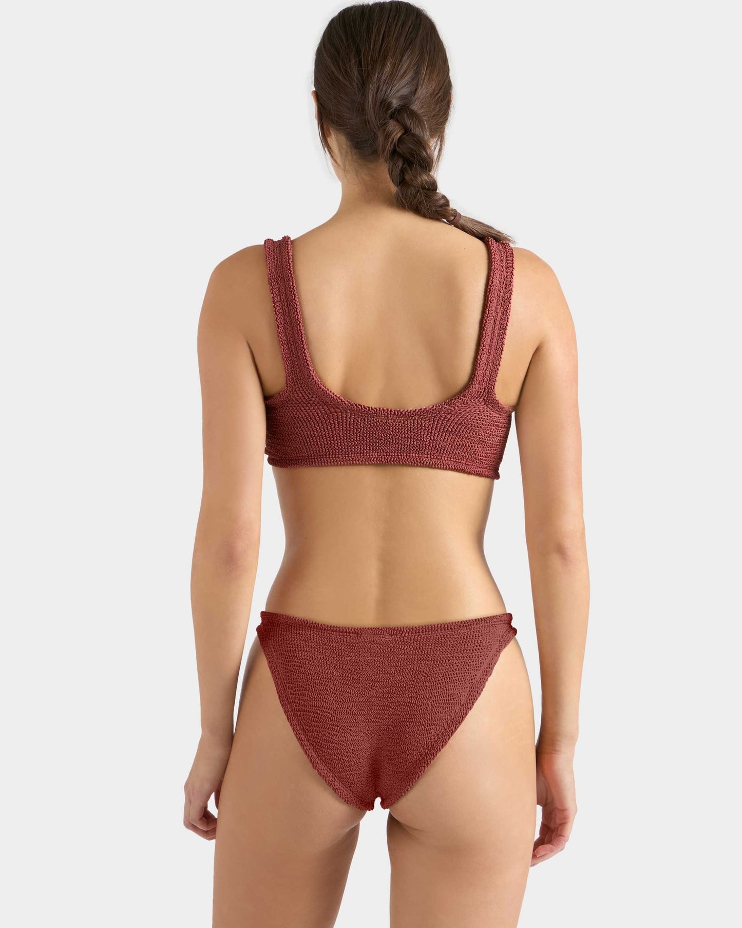 Hunza G: Julia Gold Ring Bikini Set - Metallic Rosewood
