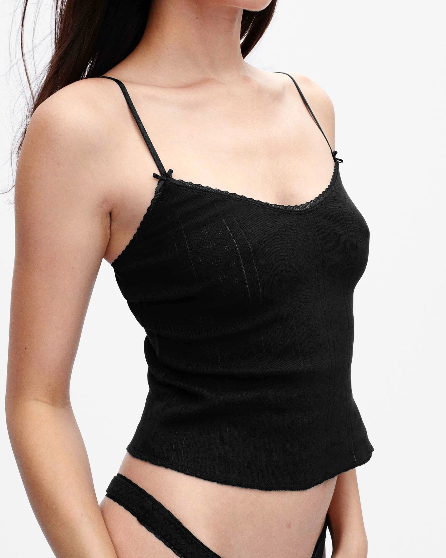 Cou Cou Intimates: The Long Cami - Black