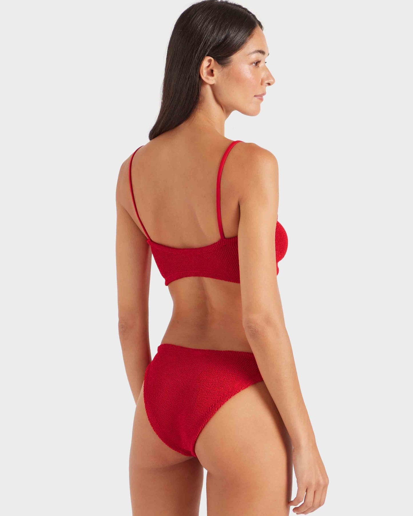 Hunza G: Misty Fabric Covered Hoops Bikini Set - Red