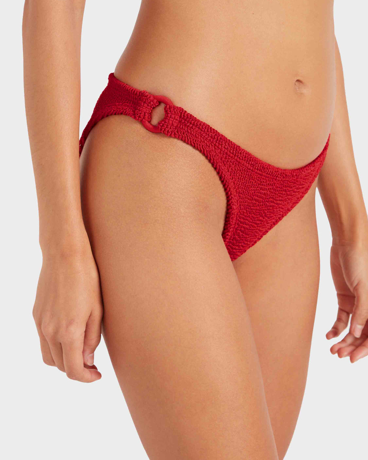 Hunza G: Misty Fabric Covered Hoops Bikini Set - Red