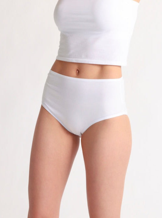 Skin: Gemma Organic Cotton Full Cut Panty - White
