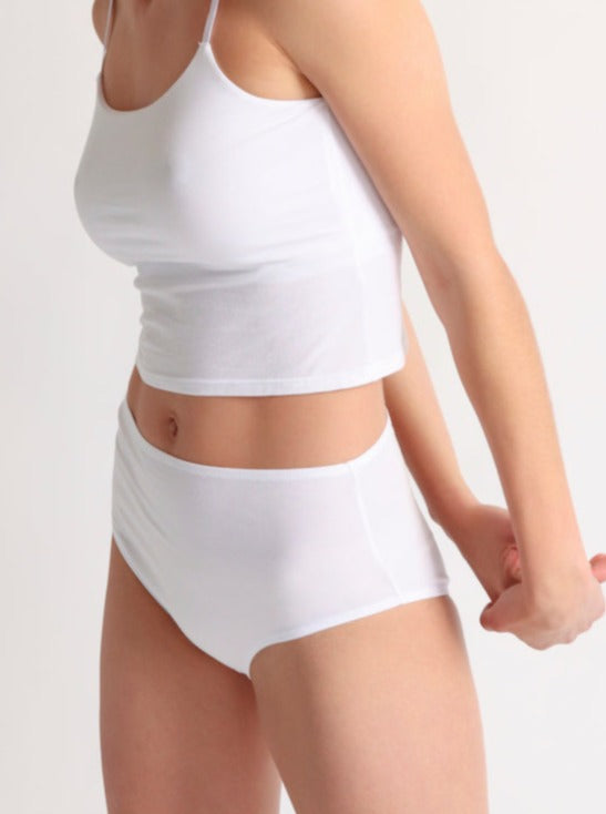 Skin: Gemma Organic Cotton Full Cut Panty - White