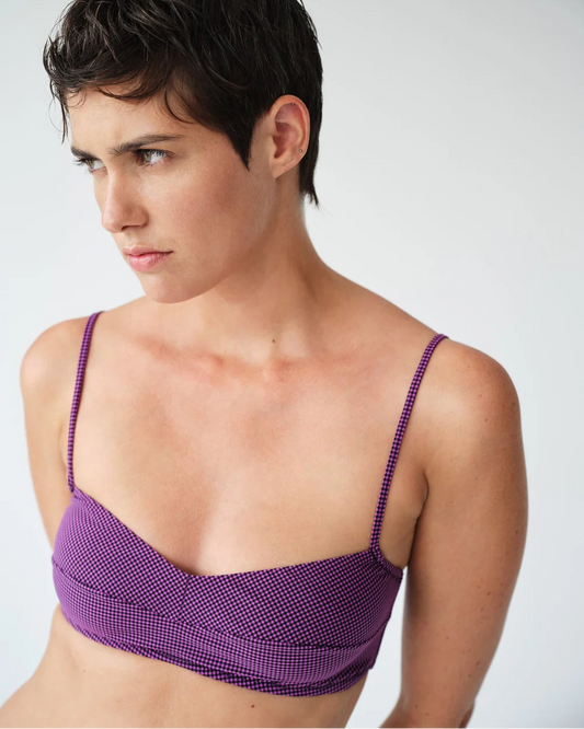 Pale: Cosima Bandeau Bikini Top - Vichy Lilac