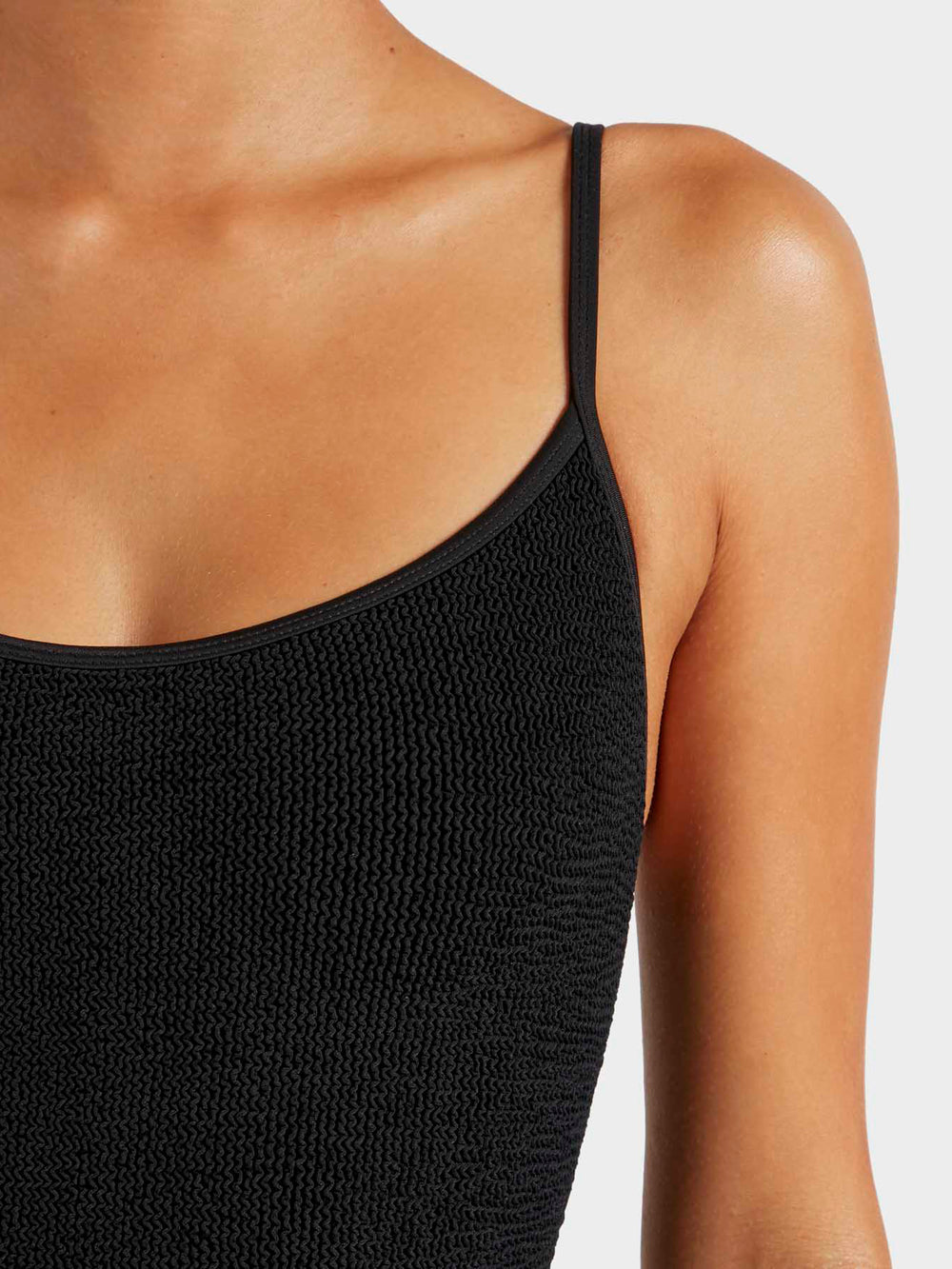 Hunza G: Pamela Scoop Swim Romper - Black