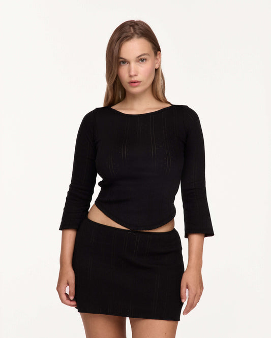 Cou Cou Intimates: The Rina Long Sleeve - Black