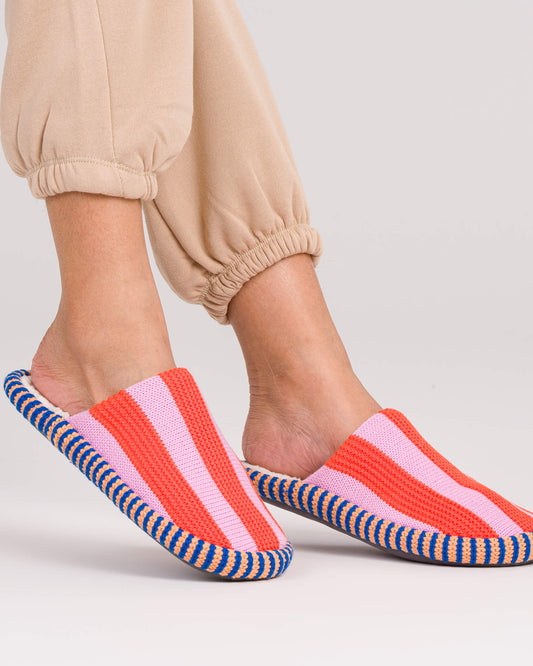 Verloop: Super Stripe Slide Slippers - Poppy Lilac