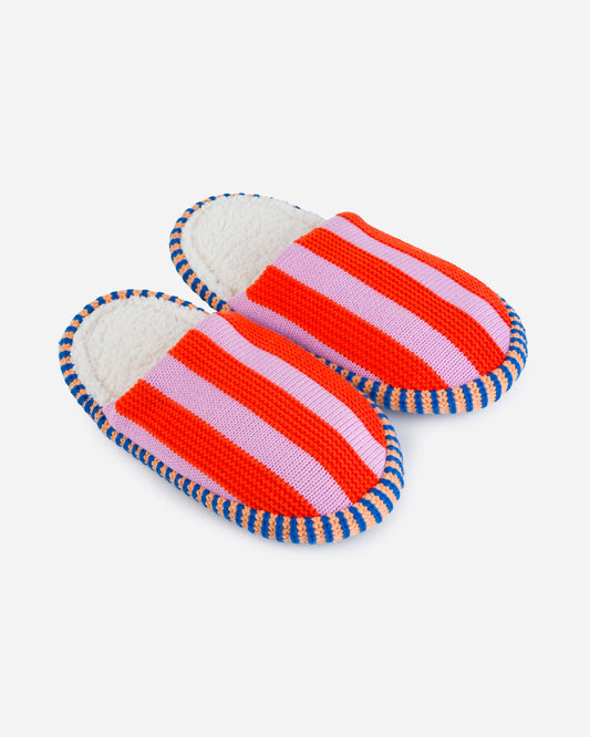 Verloop: Super Stripe Slide Slippers - Poppy Lilac