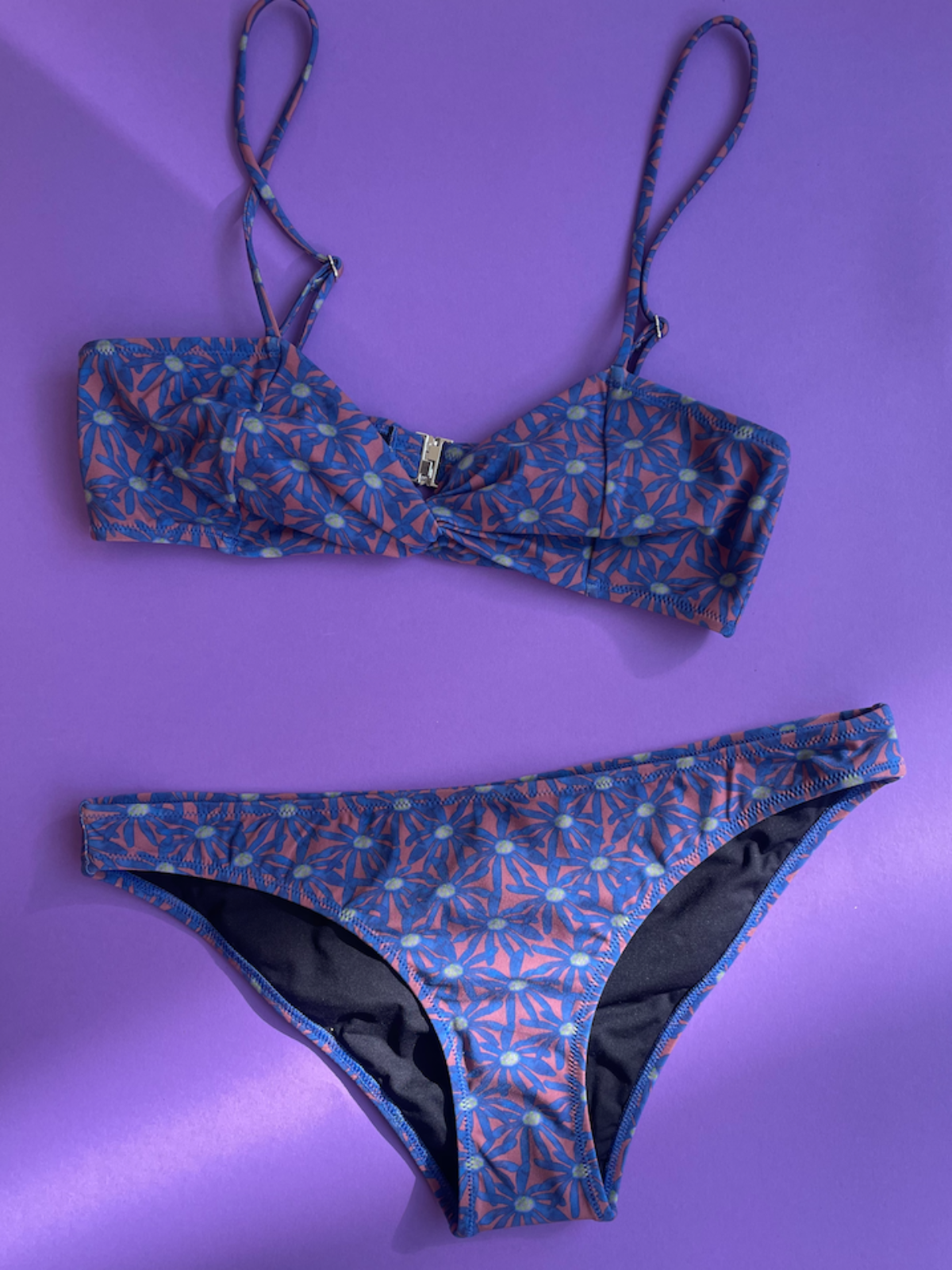 Pale Swimwear: Jade Front Twist Bikini Top - Blue