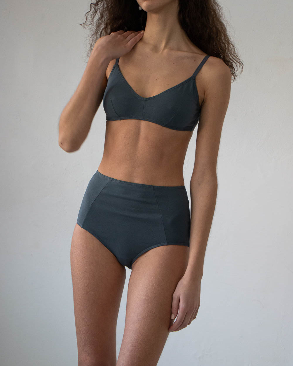 Calomel: Kuyana High-Waisted Brief - Dark Grey