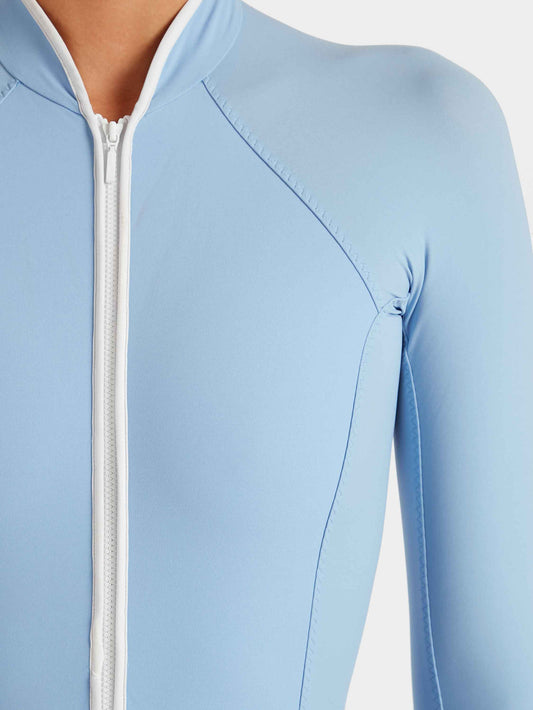 Hunza G: Tyra Long Sleeve One Piece - Cornflower