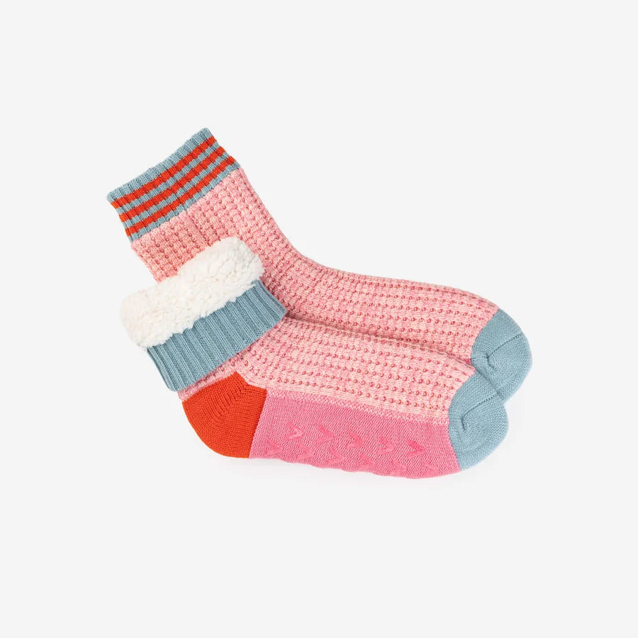 Verloop: Varsity Knit House Socks - Pink