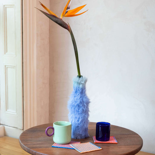 Verloop: Faux Fur Bottle Sleeve - Golden Olive