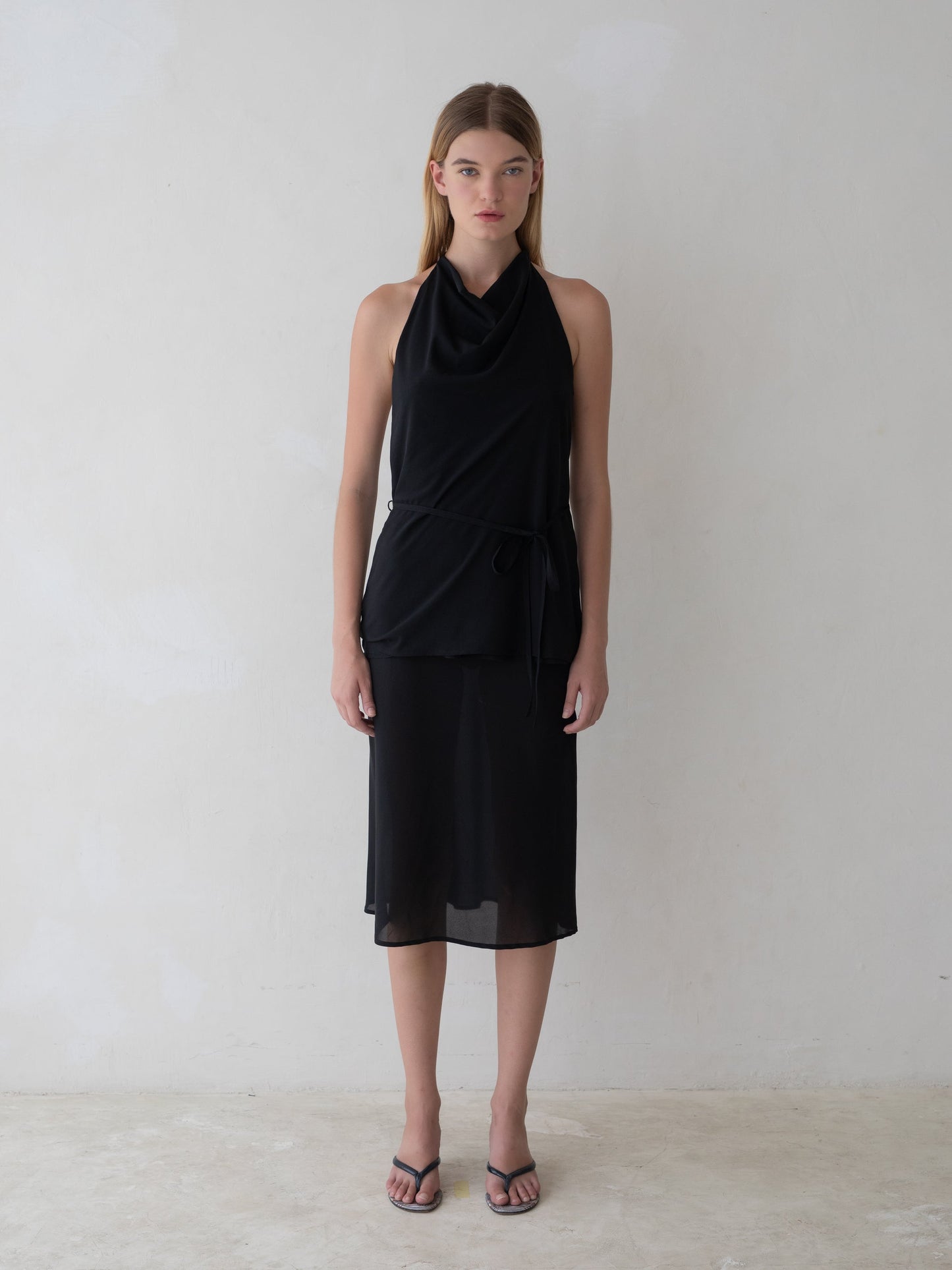 Belle Anna: Lea Silk Skirt - Black