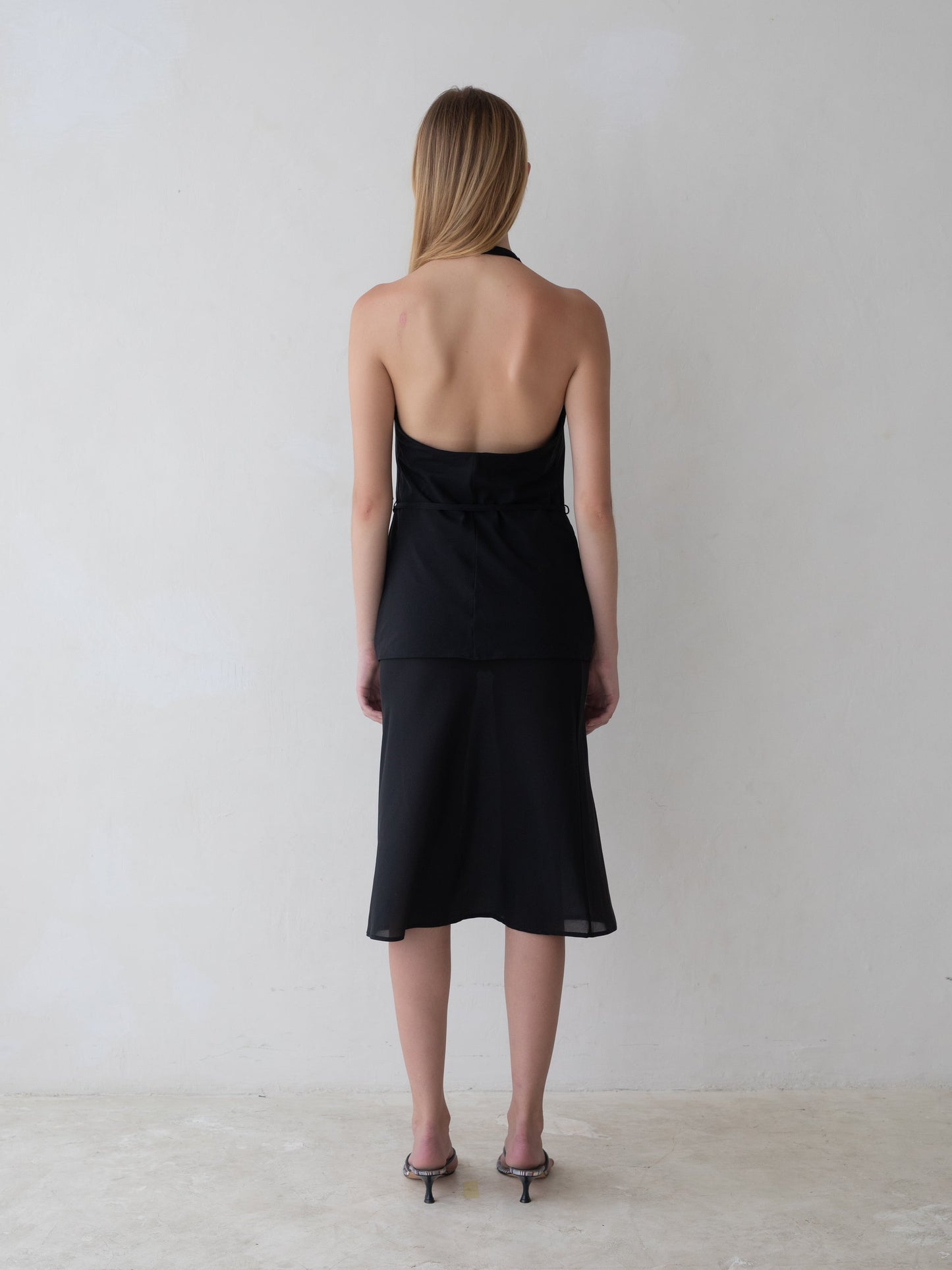 Belle Anna: Lea Silk Skirt - Black