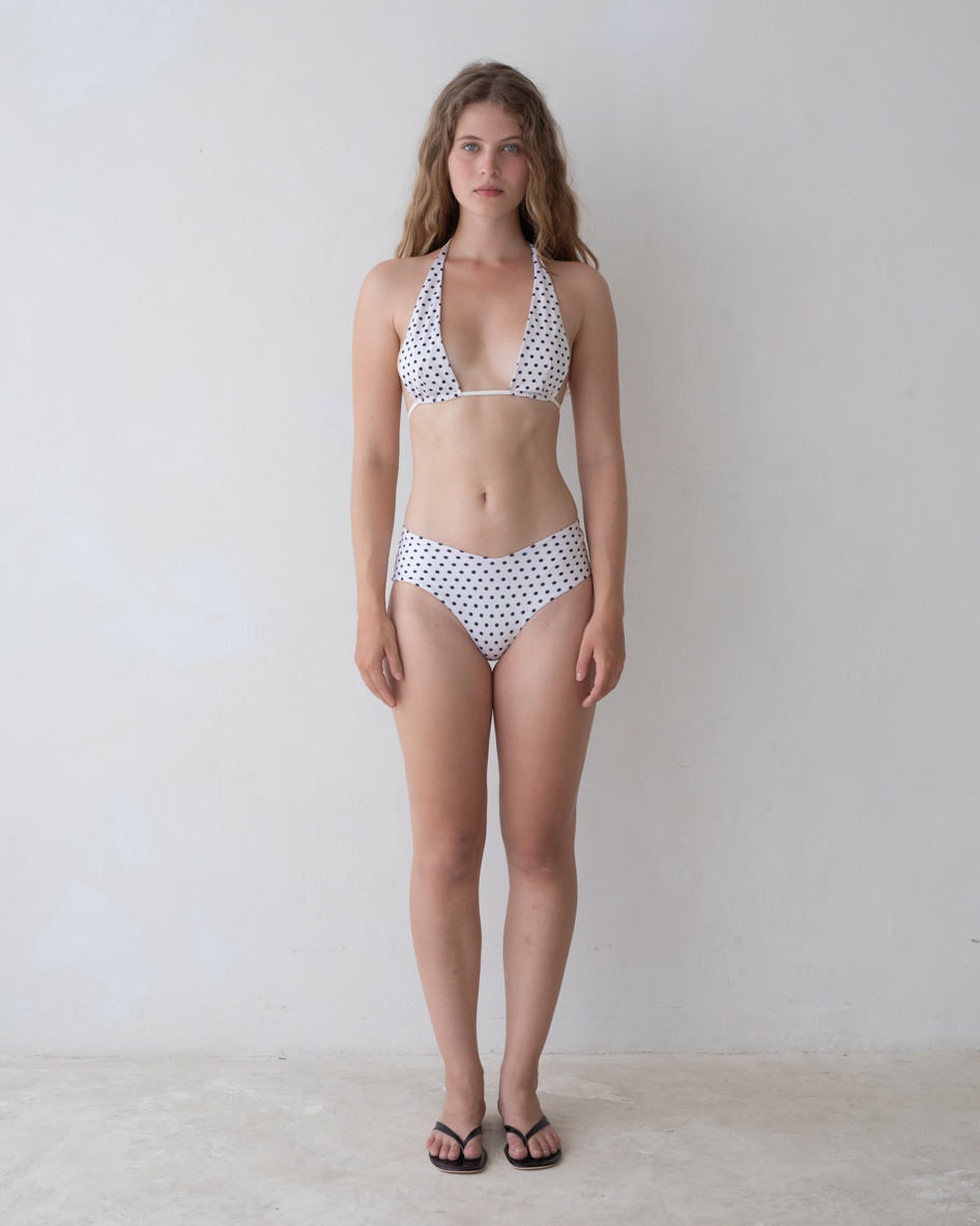 Belle Anna: Rae Cheeky Bottom - White Polka