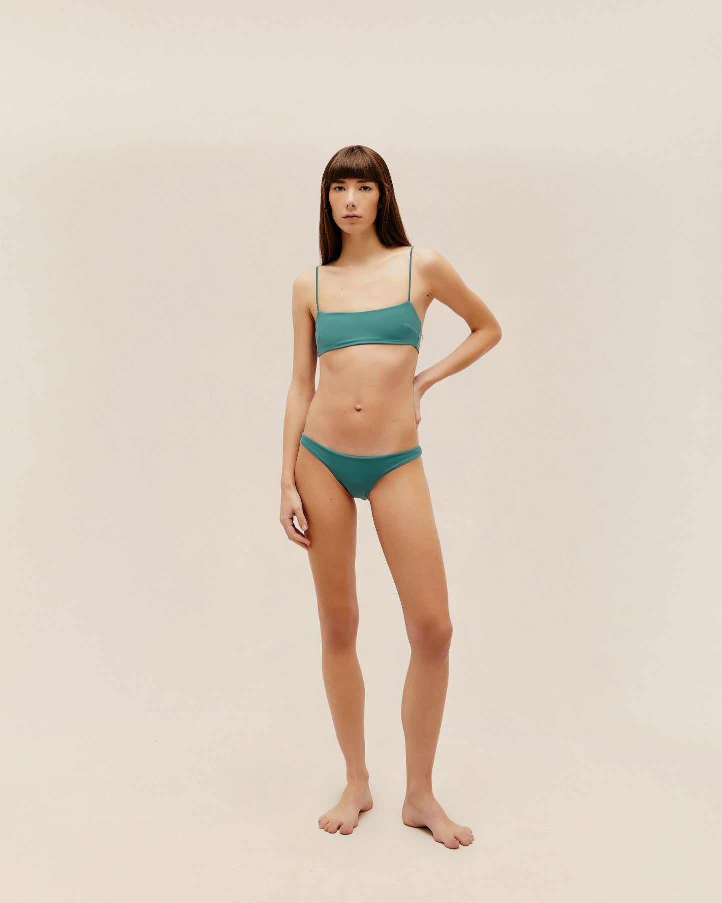 Haight: Thin Basic Low Bikini Bottom - Seaweed Green